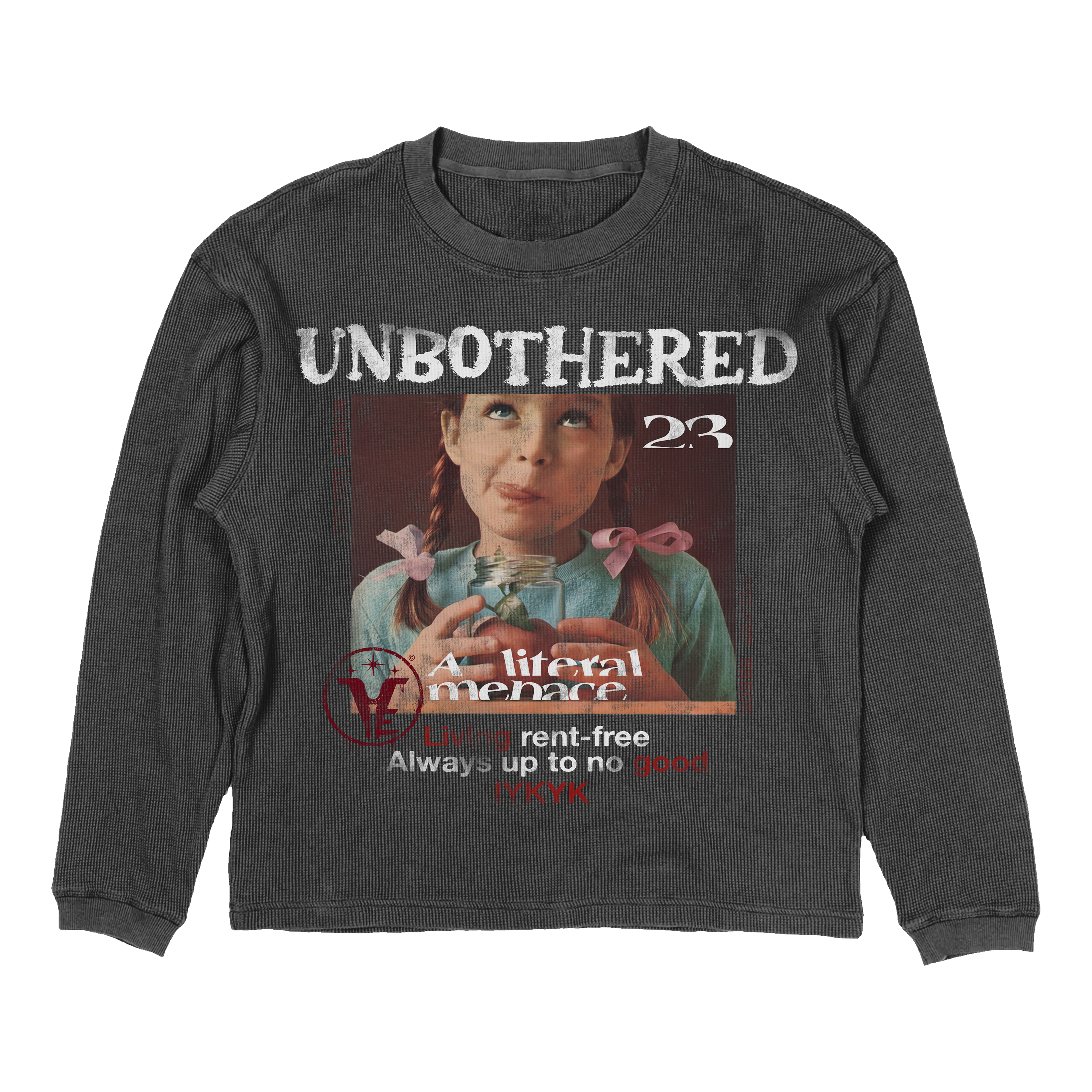 Small black Velvet Errors Unbothered Thermal featuring soft fabric and thermal insulation for cozy warmth.