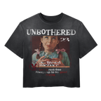 Black Unbothered Wash Tee by Velvet Errors, casual unisex T-shirt with minimalist design and comfortable fit.