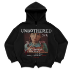 Black Velvet Errors Unbothered zip-up hoodie with front zipper and casual fit.