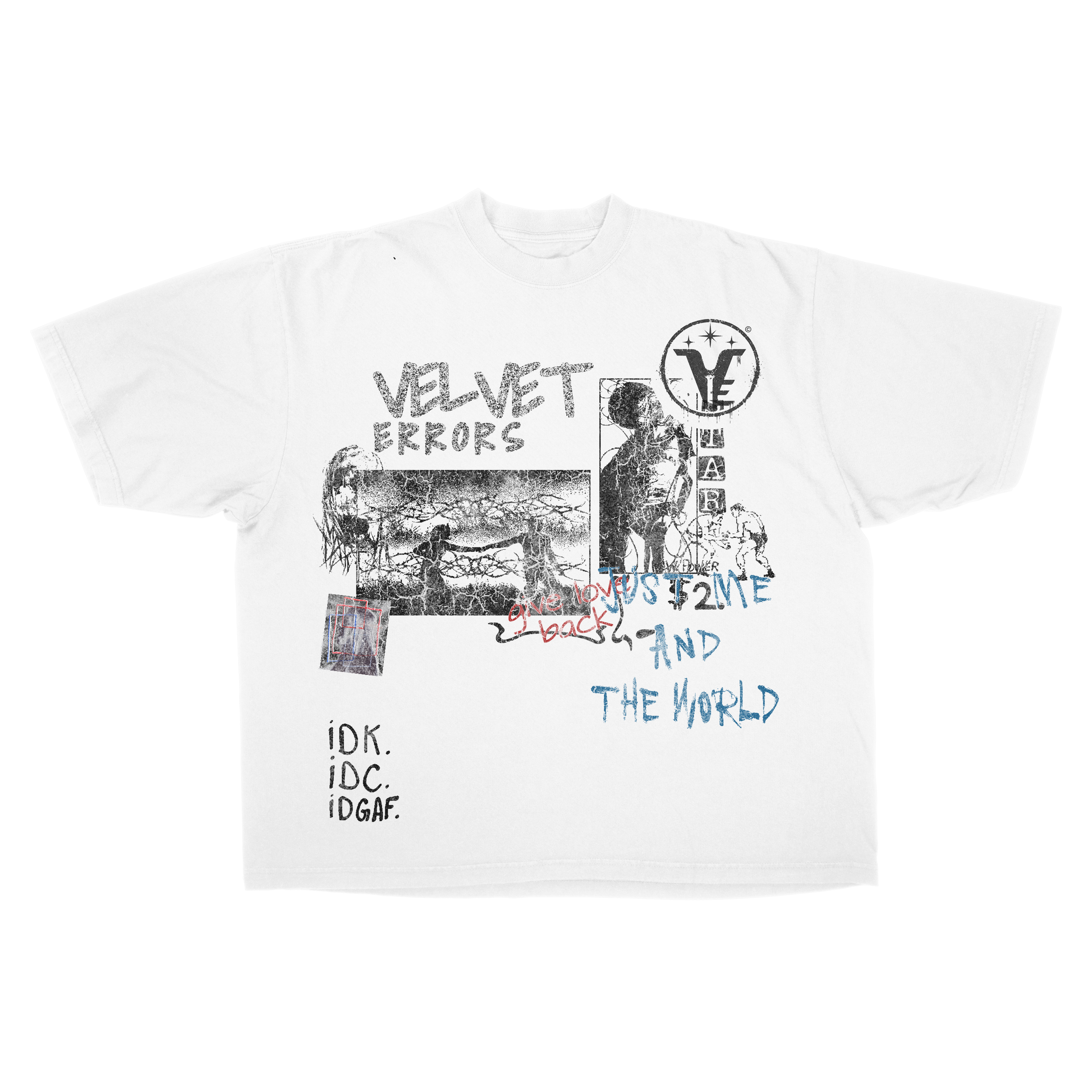 Black Velvet Sins Drop Tee by Velvet Errors, featuring a relaxed fit with a soft velvet fabric and stylish graphic design.