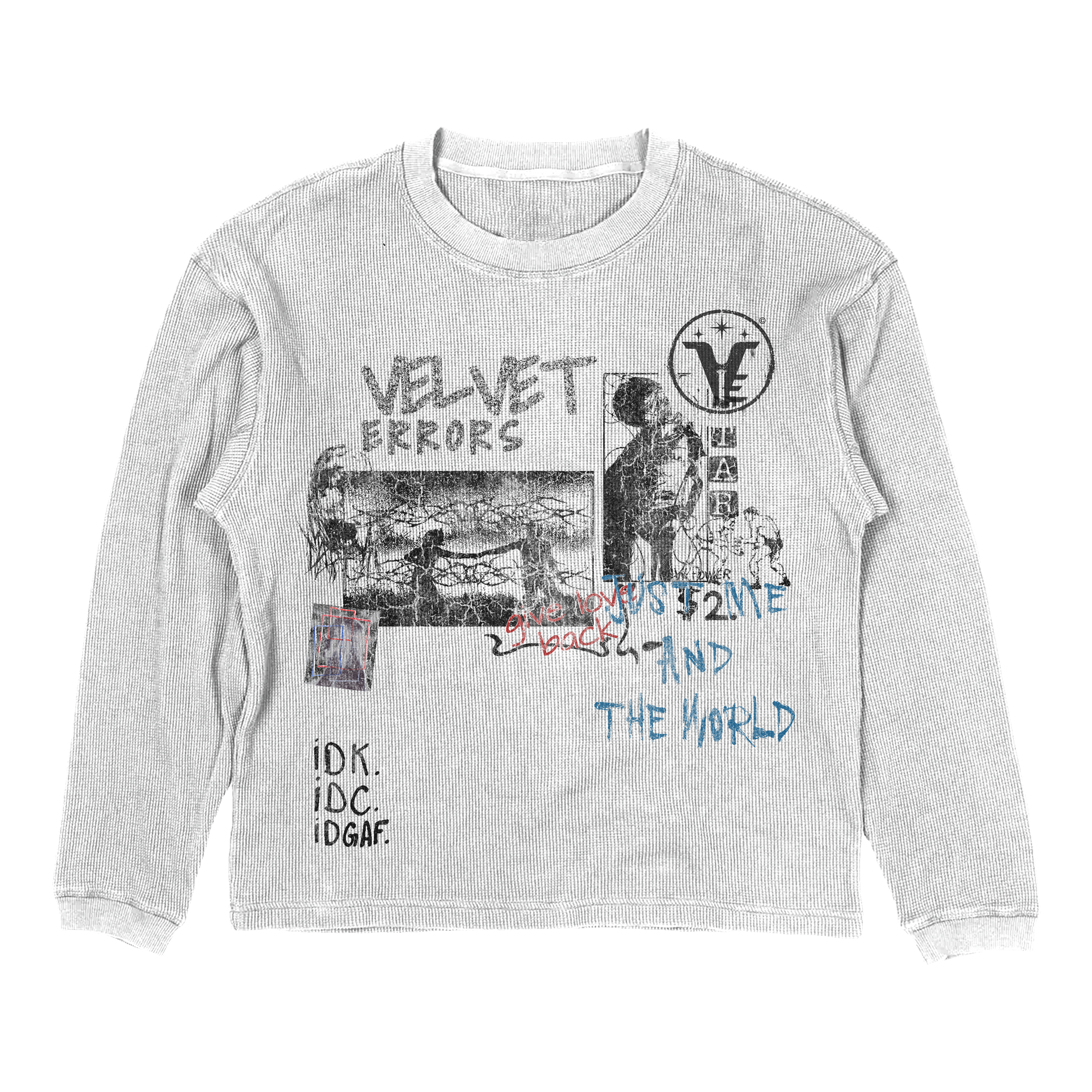 Black Velvet Errors Velvet Sins thermal top with soft velvet fabric, shown laid flat for styling and fit details.