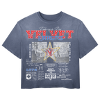 Small blue Don't Pretend Wash Tee by Velvet Errors, casual cotton t-shirt with graphic print on front.