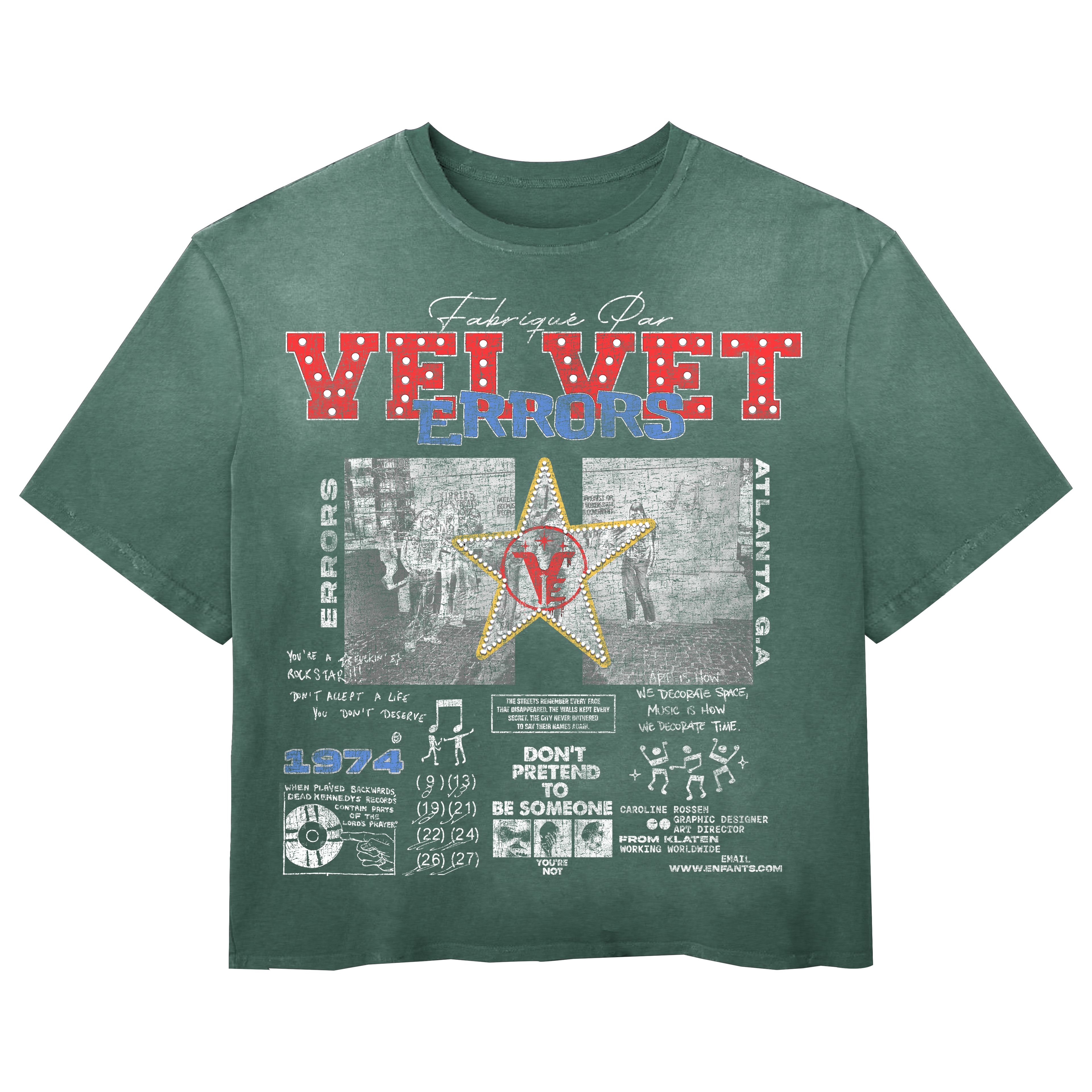 Small blue Don't Pretend Wash T-shirt by Velvet Errors, featuring a casual fit and soft cotton fabric.