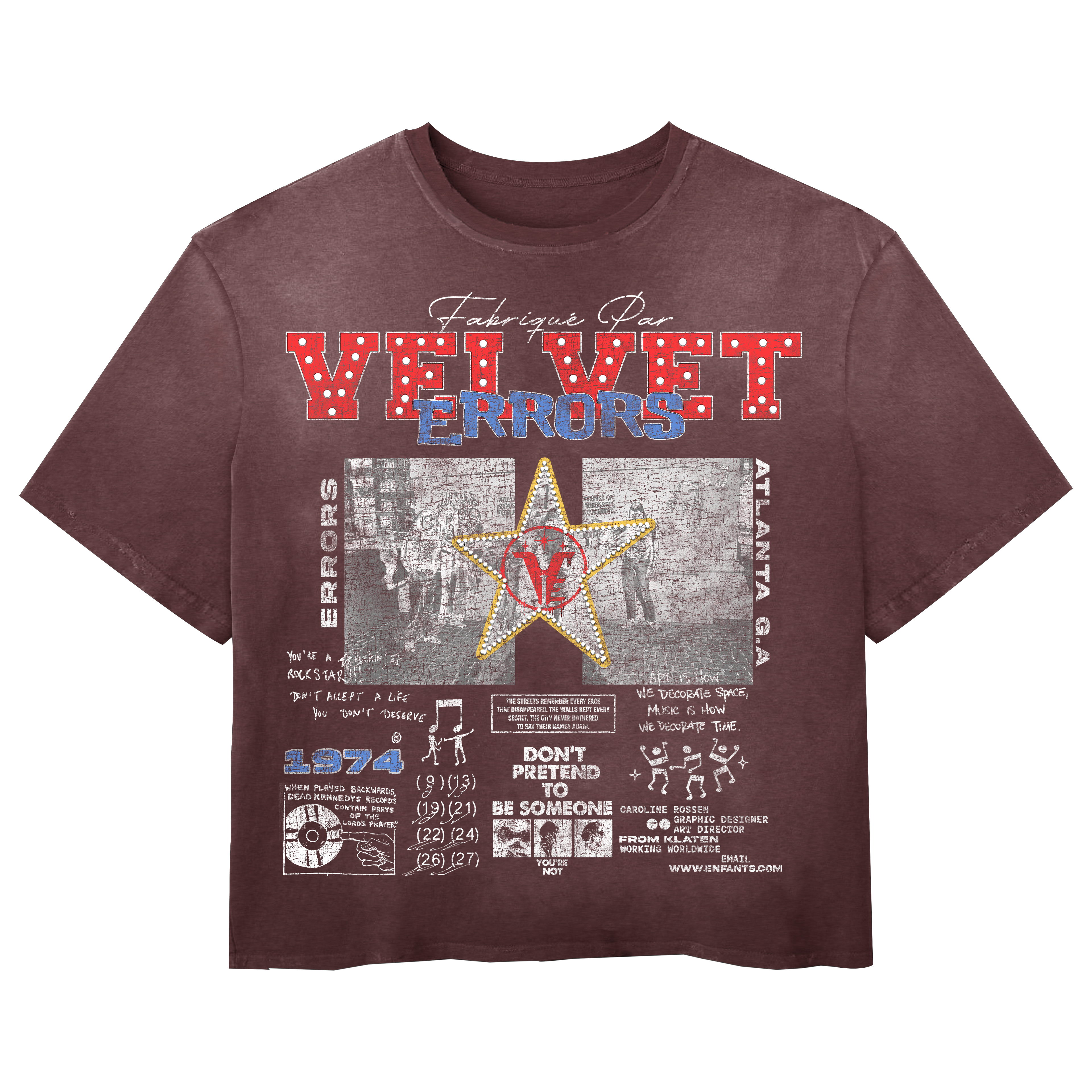 Small blue Don't Pretend Wash Tee by Velvet Errors, featuring casual fit and soft fabric with graphic print.