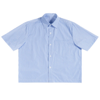 Small Velvet Errors blank button-up shirt with a classic collar and long sleeves, displayed flat on a white background.