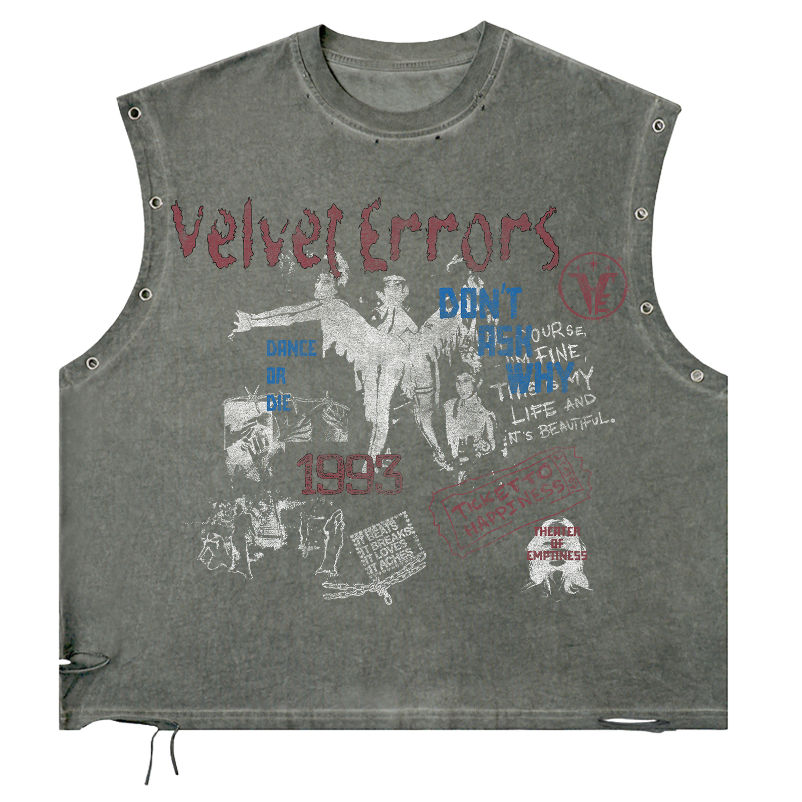 Velvet Errors Dance or Die utility cut in black fabric with front zipper and multiple pockets for a rugged, stylish look.