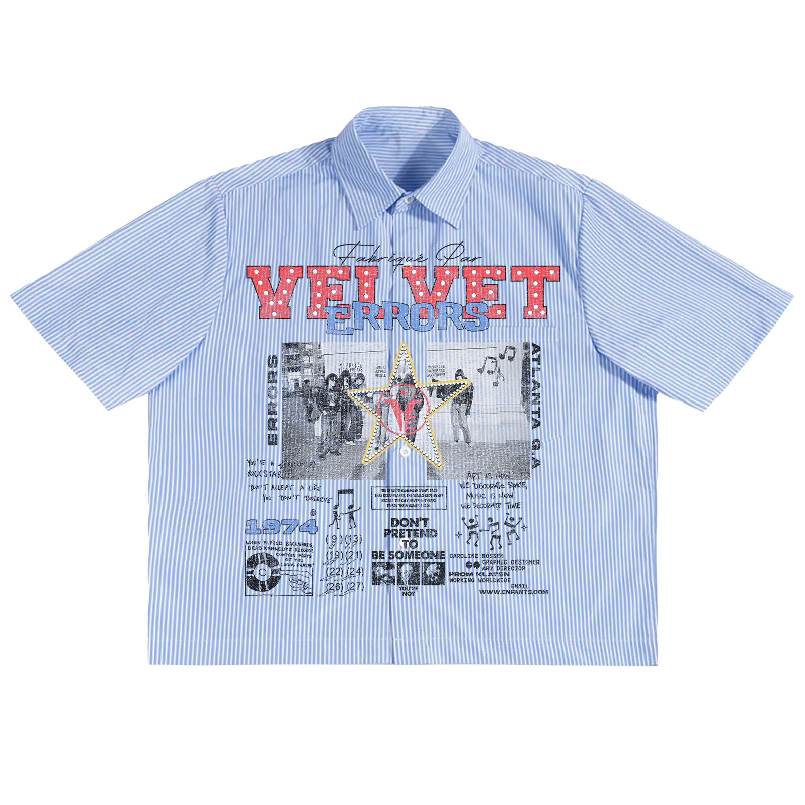 Velvet Errors Don't Pretend button-up shirt in soft velvet fabric, featuring a classic collar and button front.