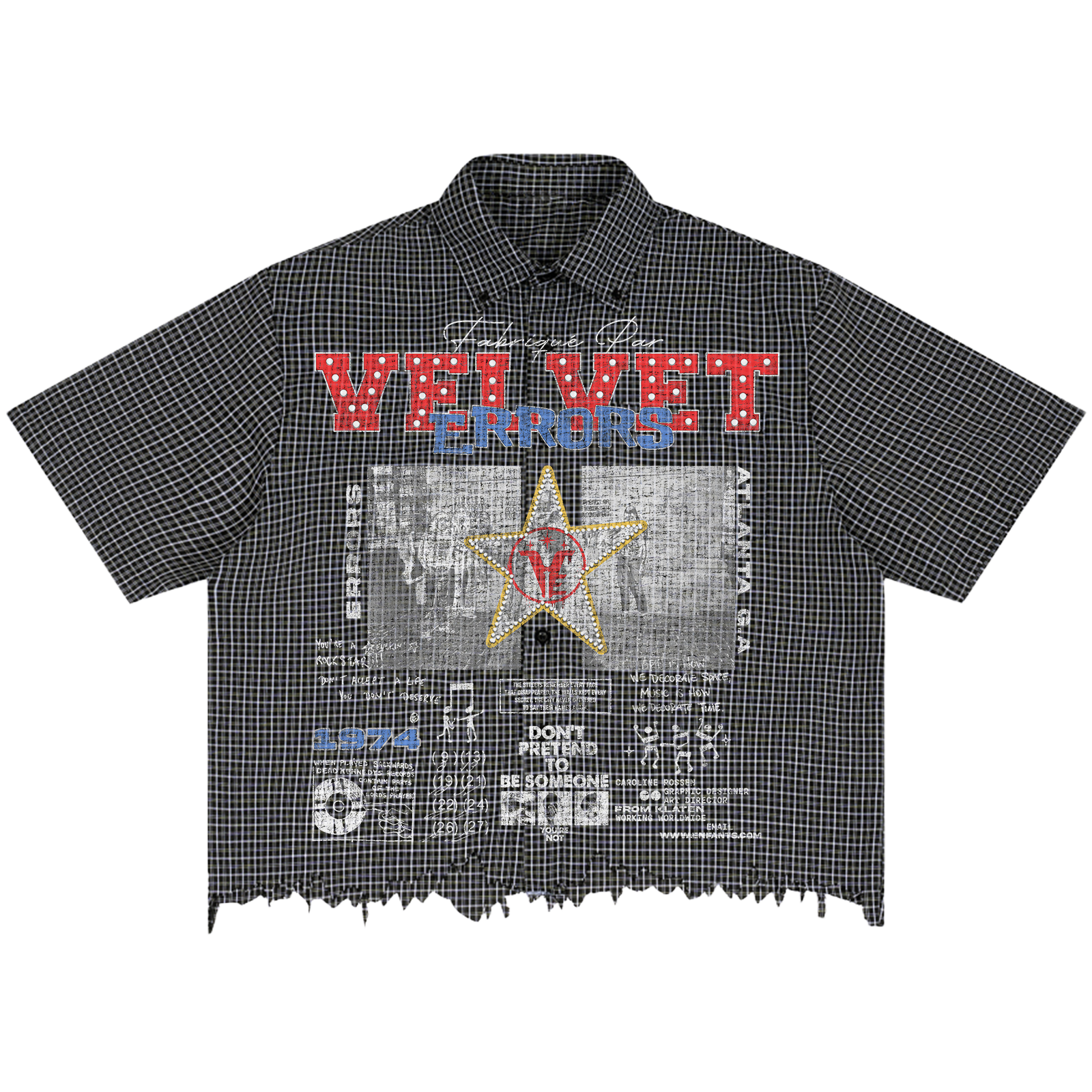 Velvet Errors Don't Pretend Distress button-up shirt in soft fabric, featuring a casual fit and distressed detailing.
