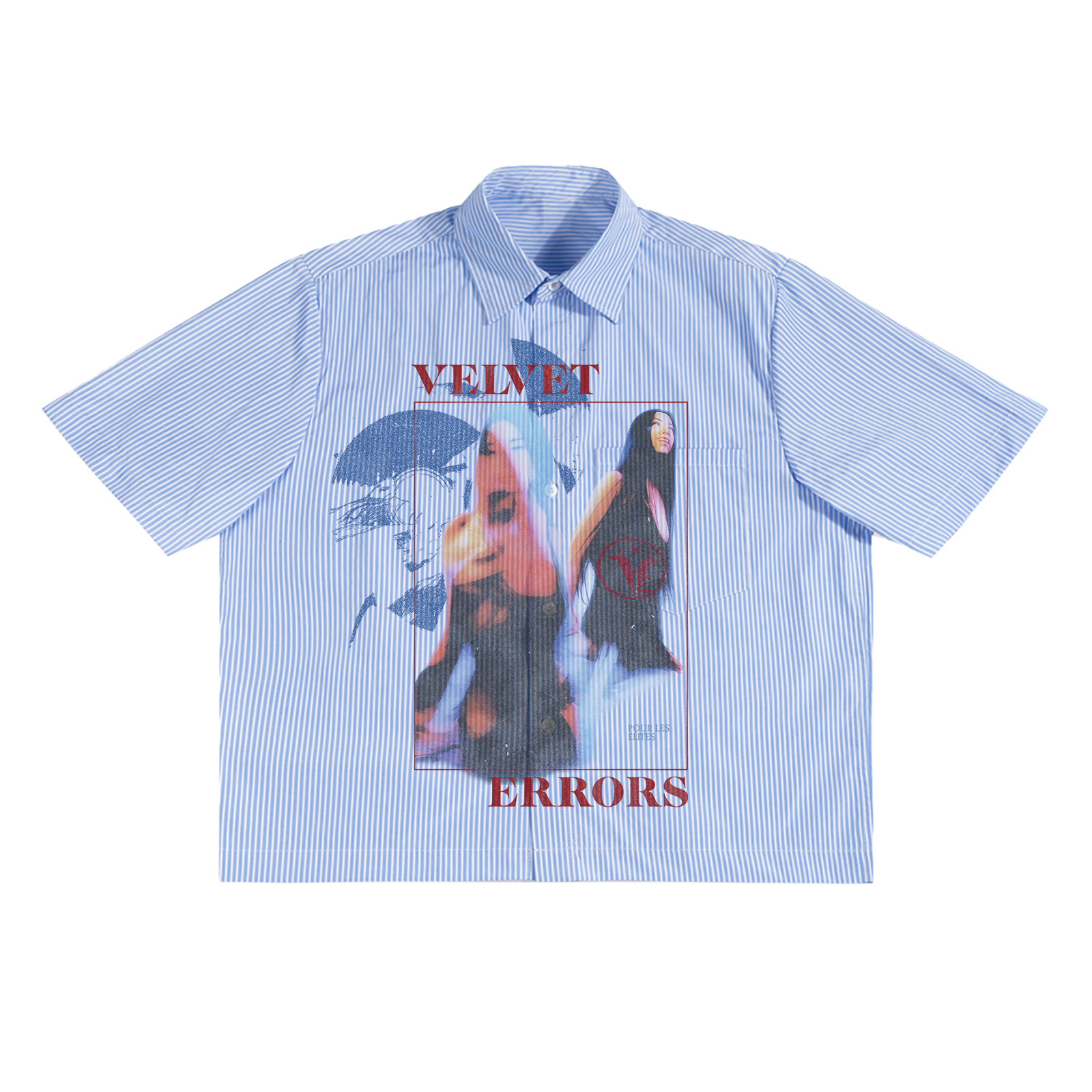 Velvet Errors Elites Button Up shirt in black, featuring a sleek, fitted design with button closure and soft velvet fabric.