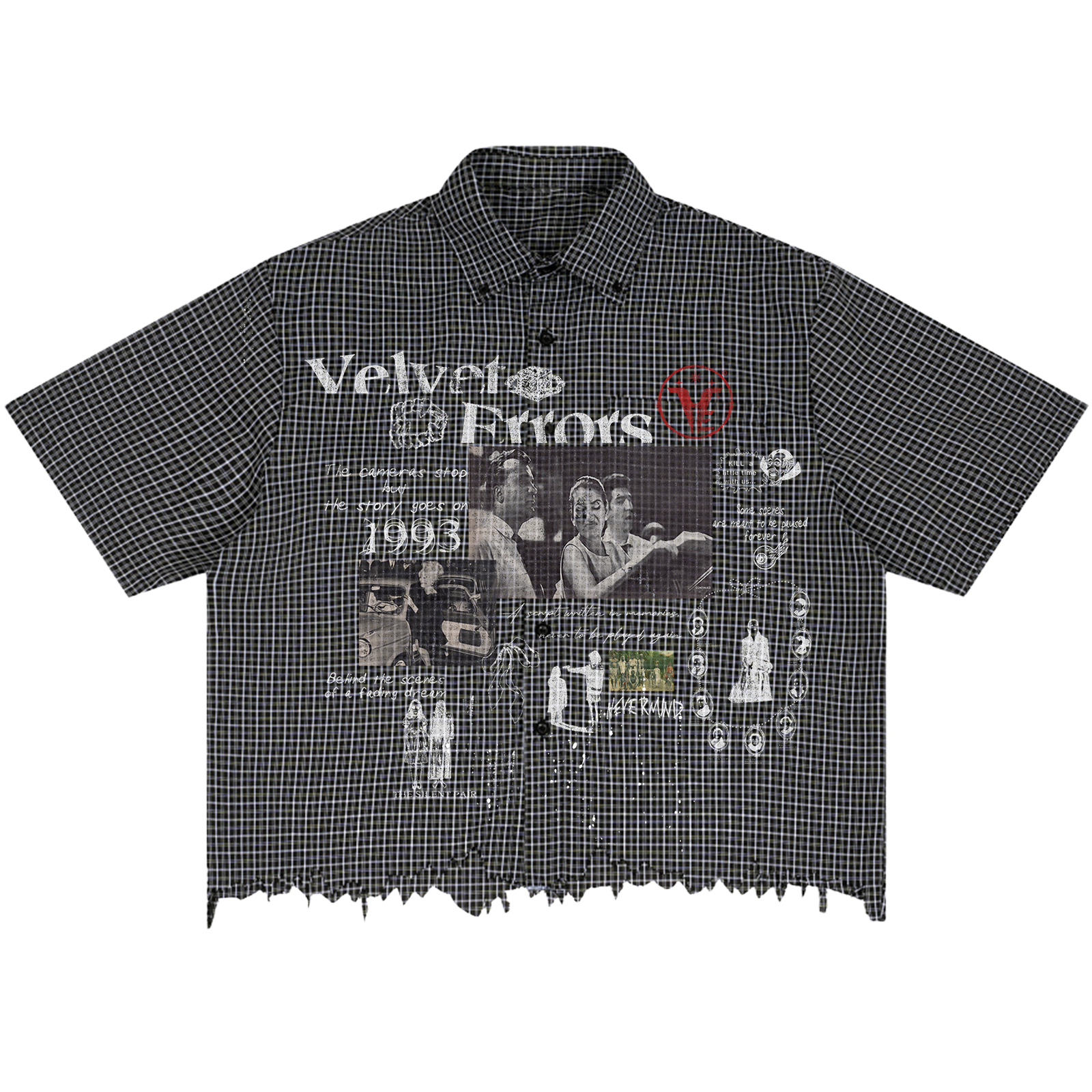 Light blue Fade Out Distress Button Up shirt by Velvet Errors, showing front view with distressed details and classic collar.