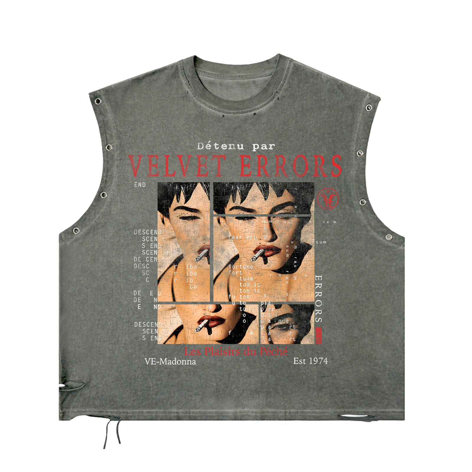Velvet Errors Madonna Utility Cut in black with a fitted, cropped silhouette and high neckline, showcased on a plain background.