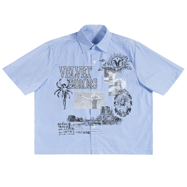 Velvet Errors Mirage Button Up shirt in soft fabric, featuring a classic collar and button-front design.