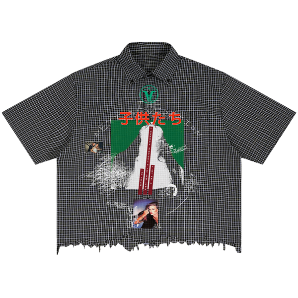 Light blue Velvet Errors Next Generation Distress Button Up shirt with distressed details and a casual fit.