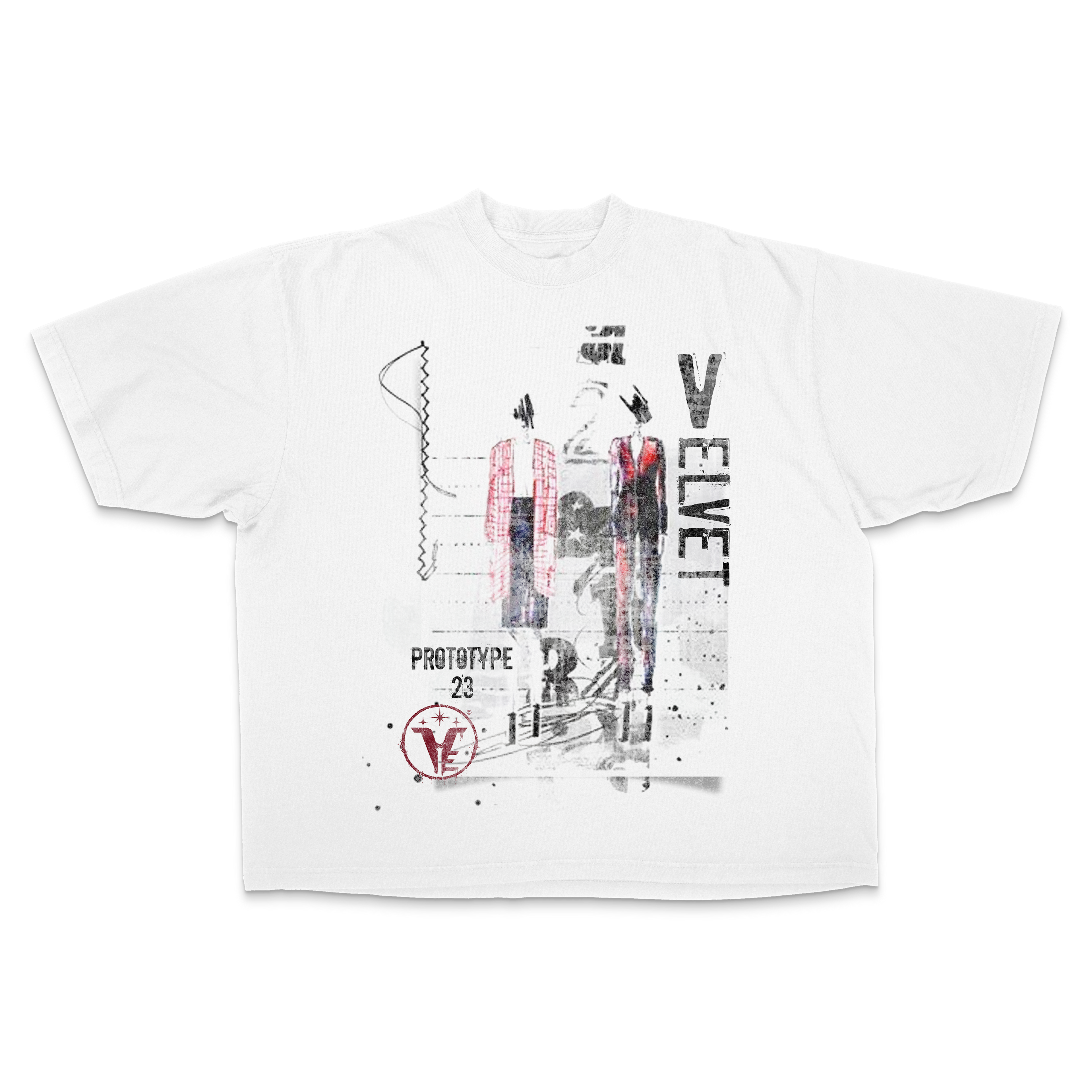 Black Prototype 23 Drop Tee by Velvet Errors featuring a minimalist design and comfortable cotton fabric.