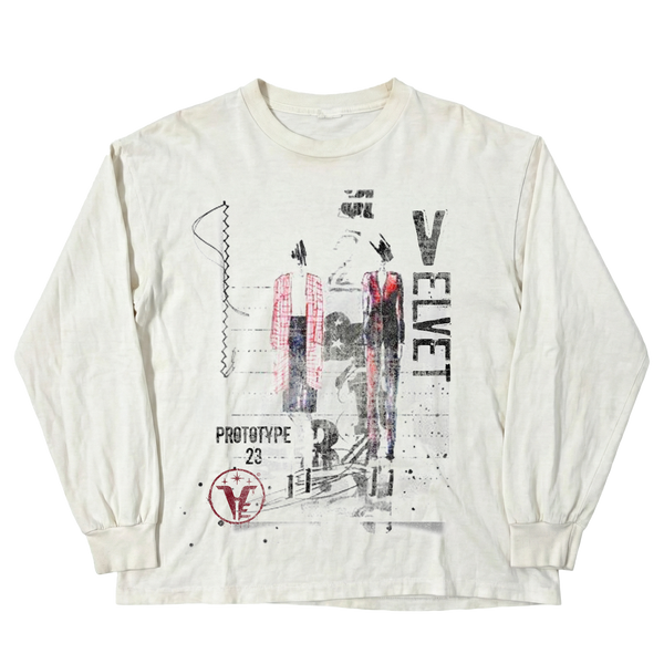Velvet Errors Prototype 23 long sleeve shirt in dark fabric, featuring a relaxed fit and subtle branding details.