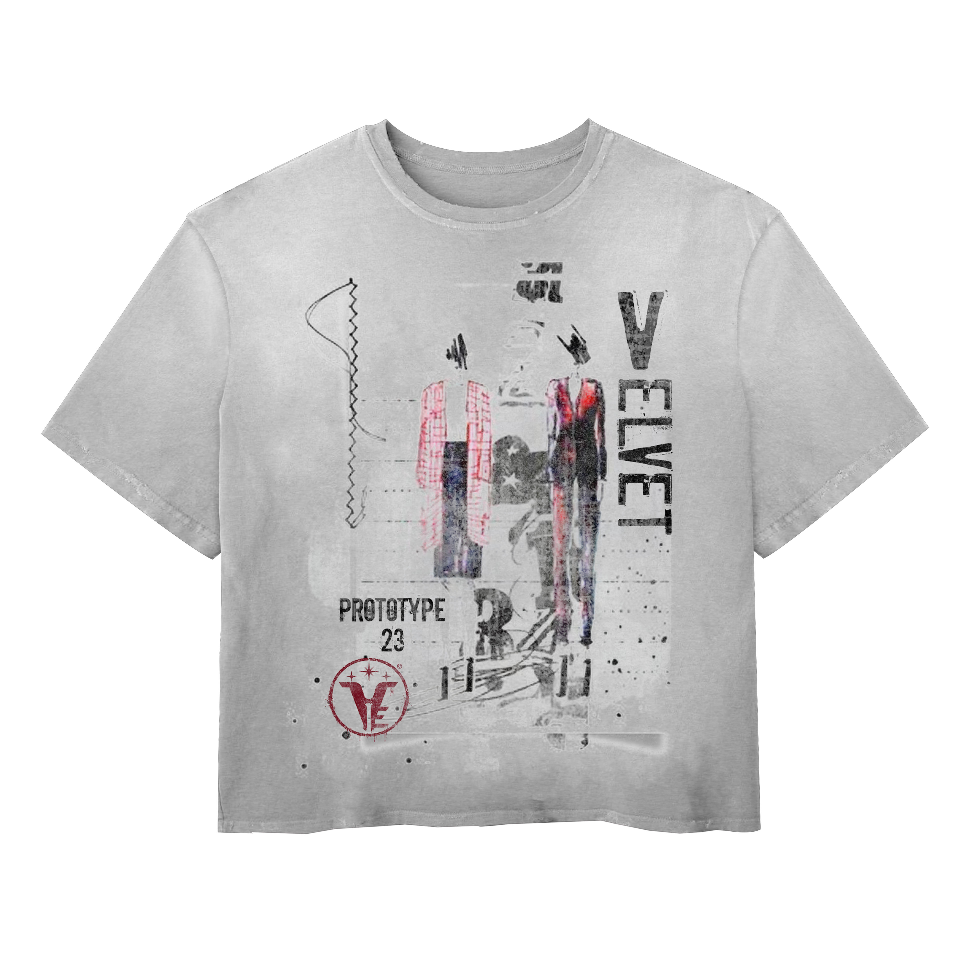 Velvet Errors Prototype 23 Wash Tee in soft fabric with a relaxed fit, featuring a minimalist design and subtle branding.
