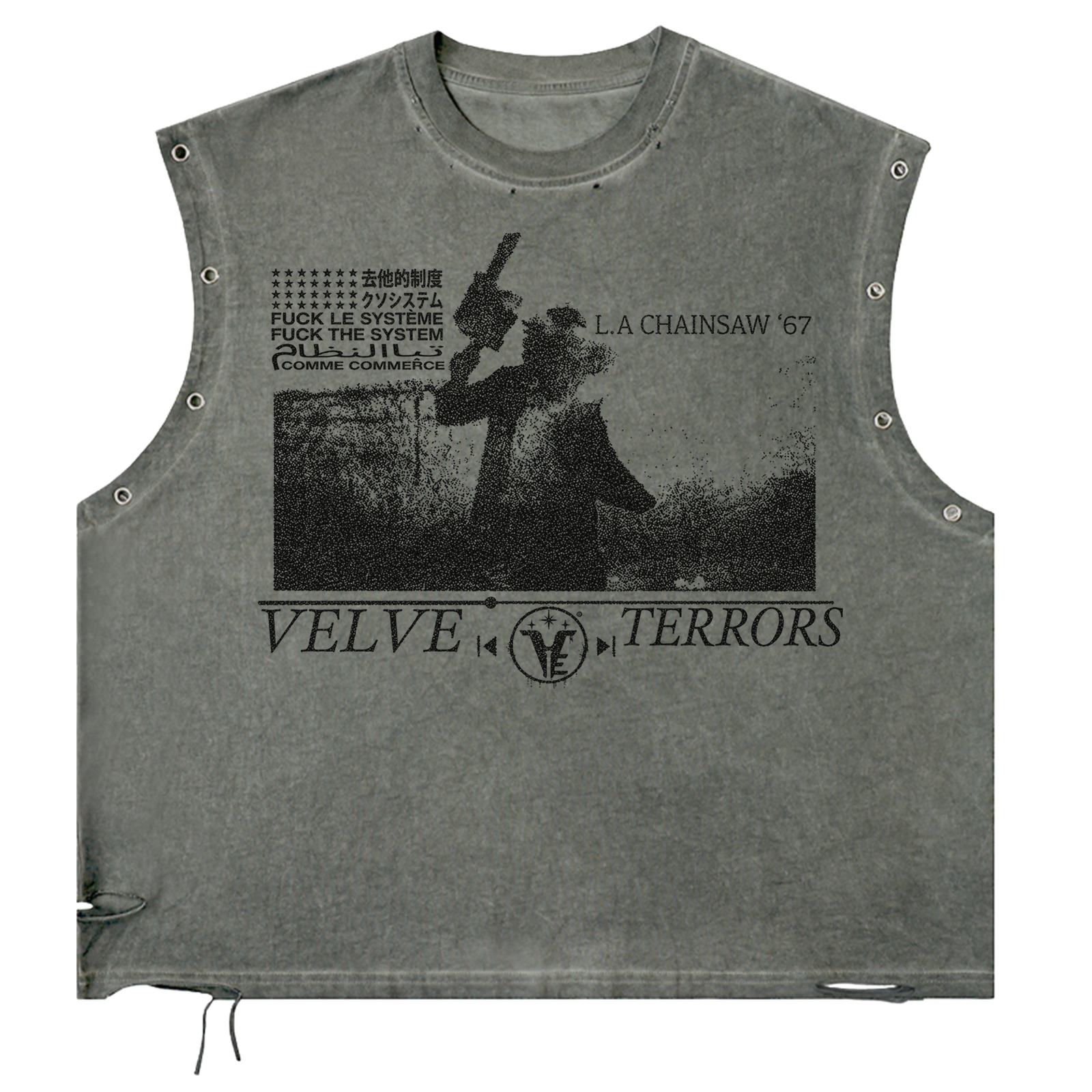 Small Velvet Errors Terrors Utility Cut with reinforced fabric and multiple pockets for durable outdoor use.