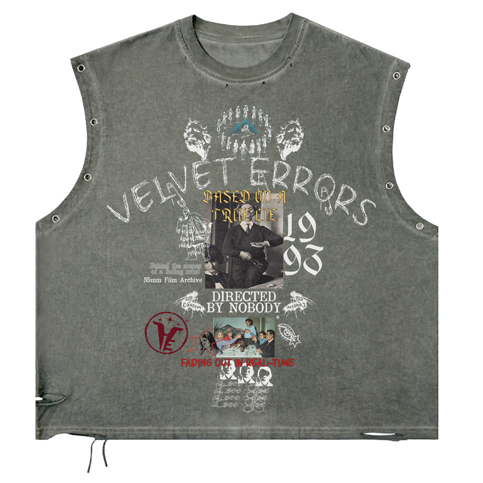 Velvet Errors True Lies Utility Cut in black fabric with utility pockets and adjustable straps, casual streetwear style.