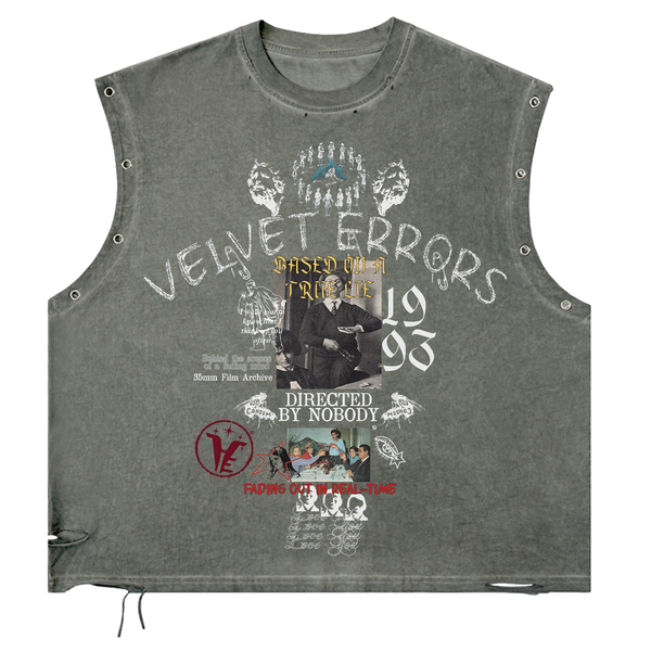 Velvet Errors True Lies Utility Cut in black fabric with utility pockets and adjustable straps, casual streetwear style.