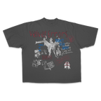 White DANCE OR DIE Drop T-shirt by Velvet Errors featuring bold text and casual fit, displayed on a neutral background.