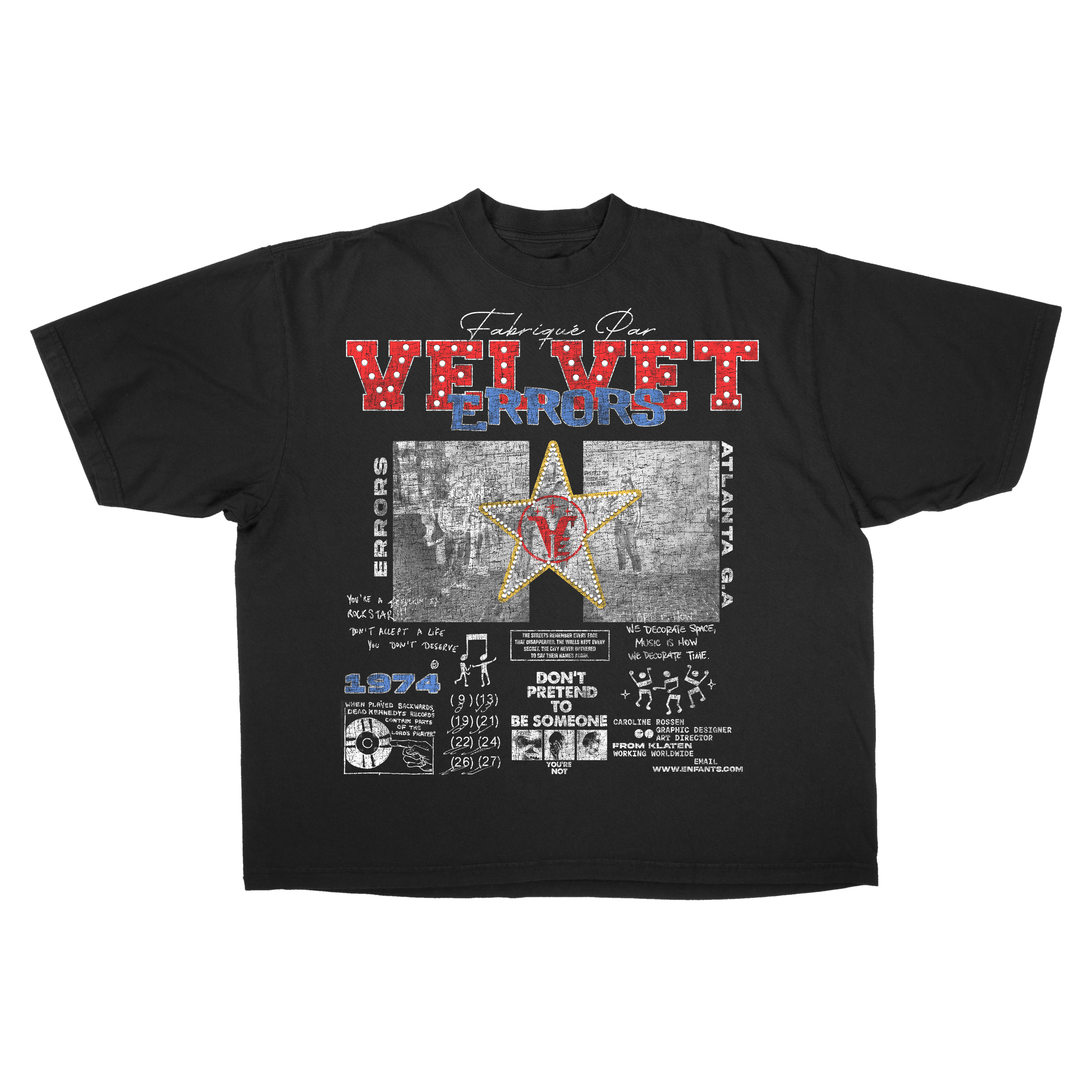 Small white Don't Pretend Drop Tee by Velvet Errors, featuring a casual cotton t-shirt with bold printed text.
