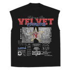 White sleeveless T-shirt from Velvet Errors with "Don't Pretend" slogan, casual and stylish for everyday wear.