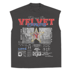 White sleeveless T-shirt from Velvet Errors with "Don't Pretend" graphic, casual style, and soft fabric.