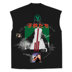 White sleeveless tee by Velvet Errors featuring a relaxed fit and modern design, perfect for casual or athletic wear.