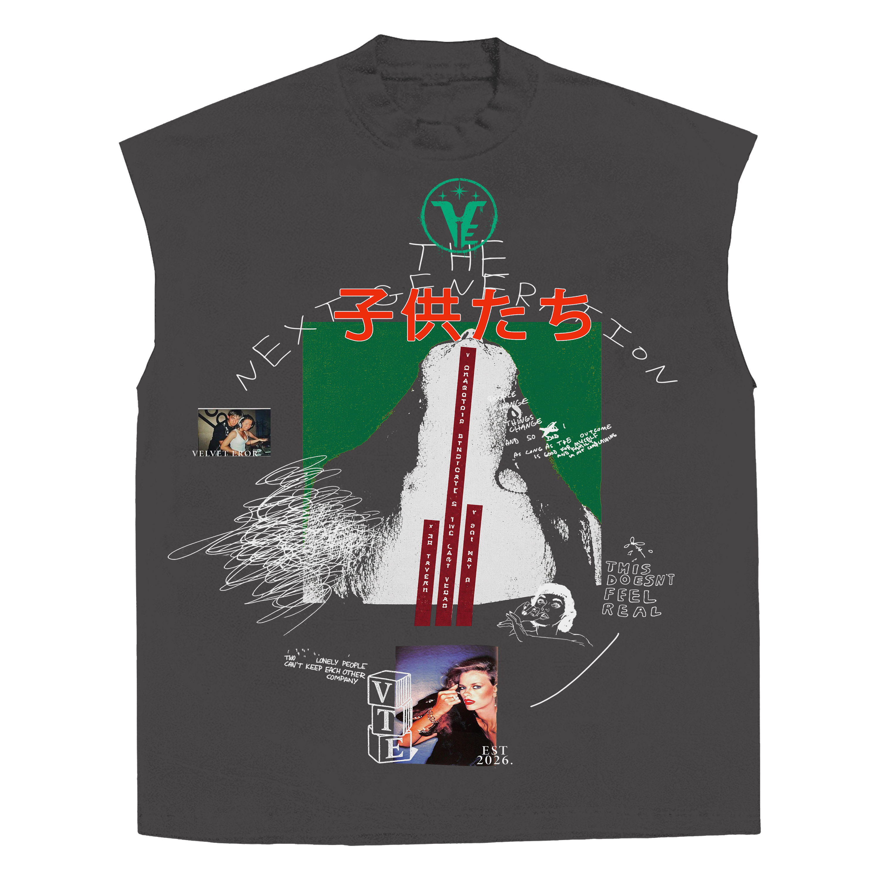 White sleeveless tee by Velvet Errors featuring a modern design, casual fit, and soft fabric ideal for everyday wear.