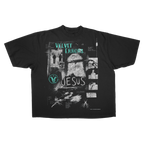 Small white Redemption Drop Tee by Velvet Errors featuring a red graphic design on the front.