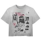 White Redemption Wash Tee by Velvet Errors featuring a casual fit and classic crew neck style.
