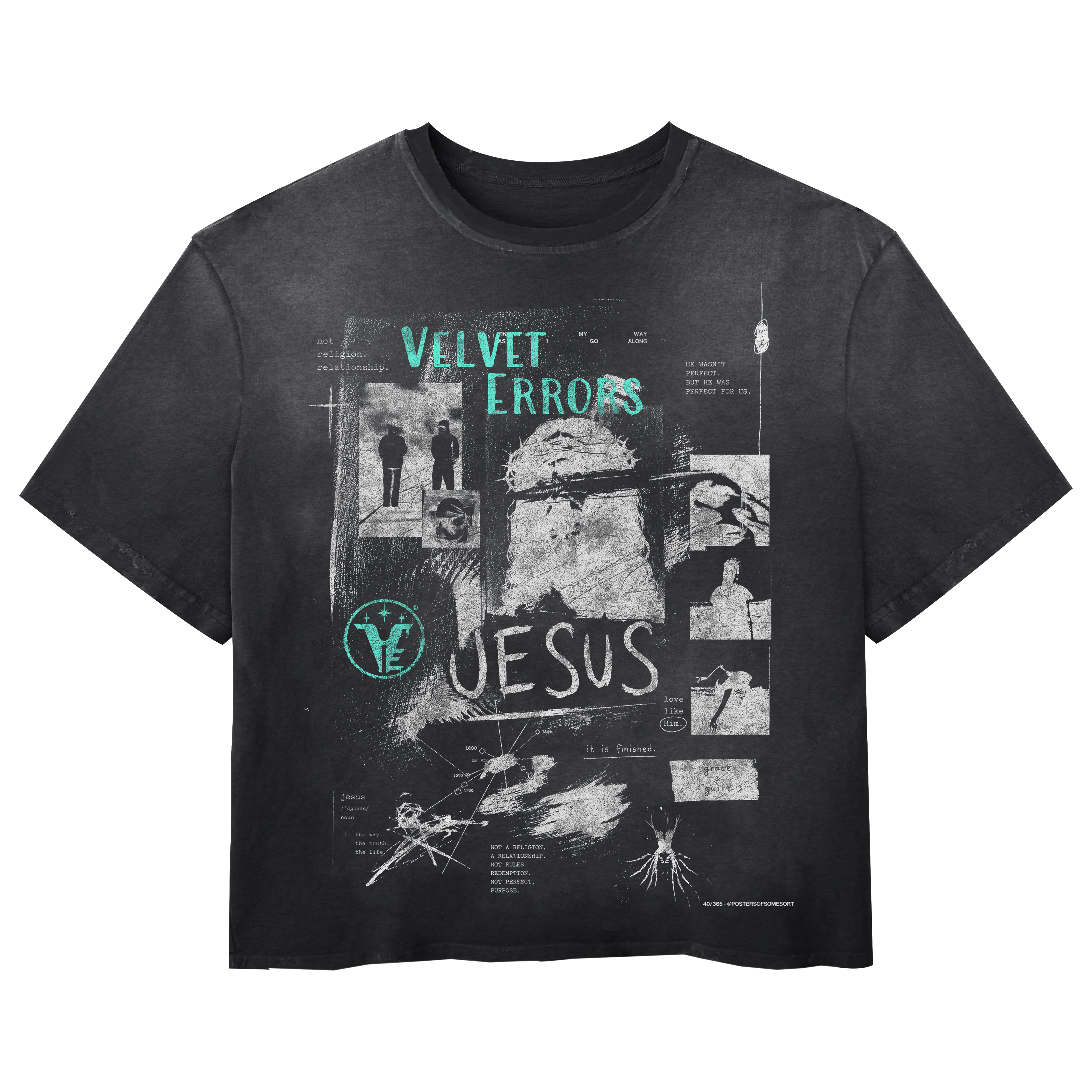 Small white Redemption Wash Tee by Velvet Errors featuring a casual crew neck and minimalist design.