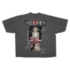 White Rockstar Drop Tee by Velvet Errors featuring a relaxed fit and bold graphic design on soft cotton fabric.