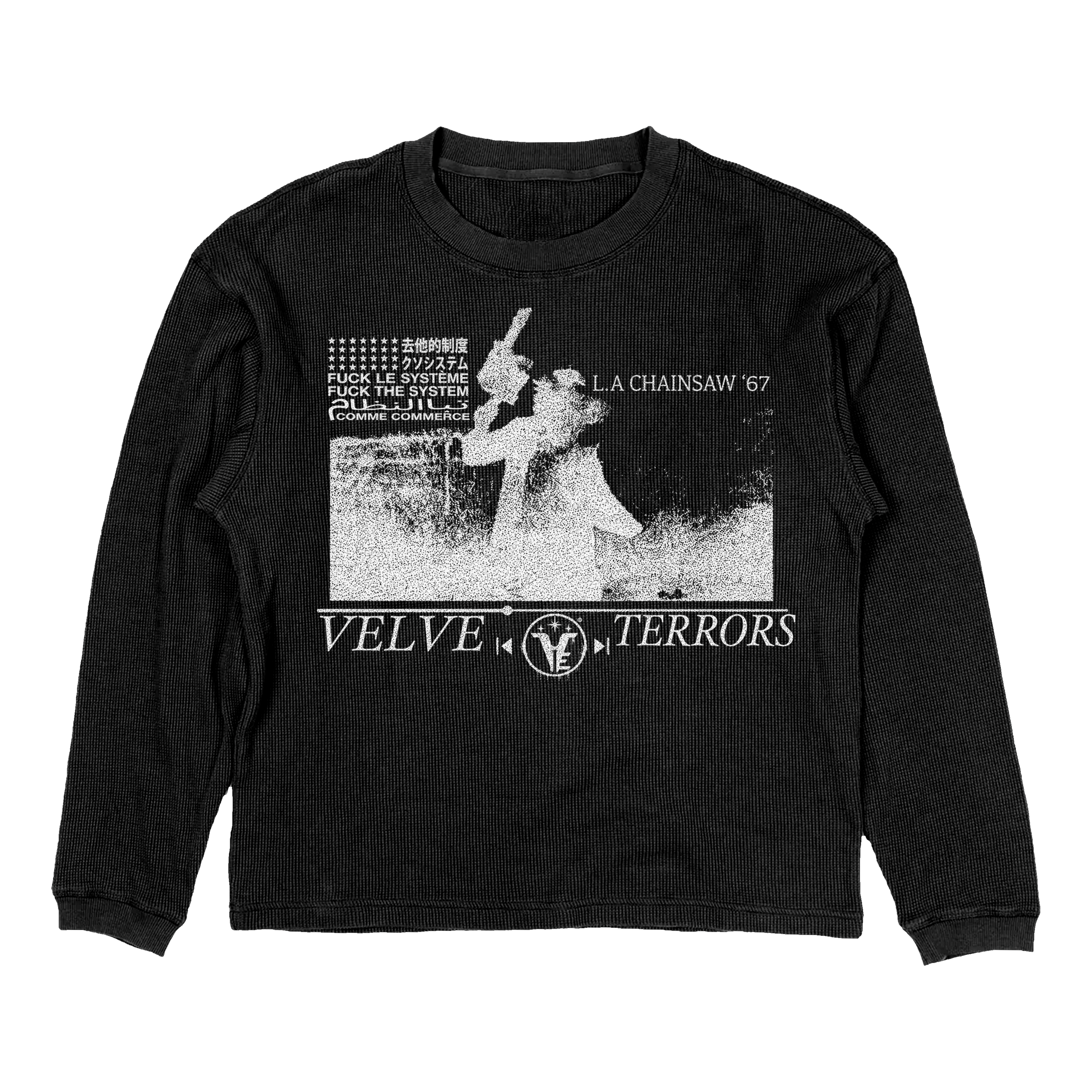 Small white Velvet Errors Terrors Thermal fabric with textured design, soft and warm for comfortable wear.