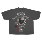 White True Lies Drop Tee by Velvet Errors featuring a relaxed fit and bold graphic design on soft cotton fabric.