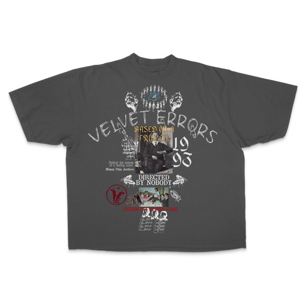 White True Lies Drop Tee by Velvet Errors featuring a relaxed fit and bold graphic design on soft cotton fabric.