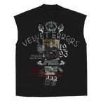 White sleeveless tee by Velvet Errors featuring the "True Lies" design, casual fit, and soft fabric for a relaxed look.