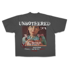Small white Unbothered Drop Tee by Velvet Errors, featuring a relaxed fit and classic crew neckline.