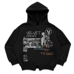 Velvet Sins Zip Up - Black
