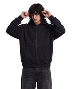 Black velvet zip-up jacket from Velvet Errors featuring a classic design and front zipper closure.