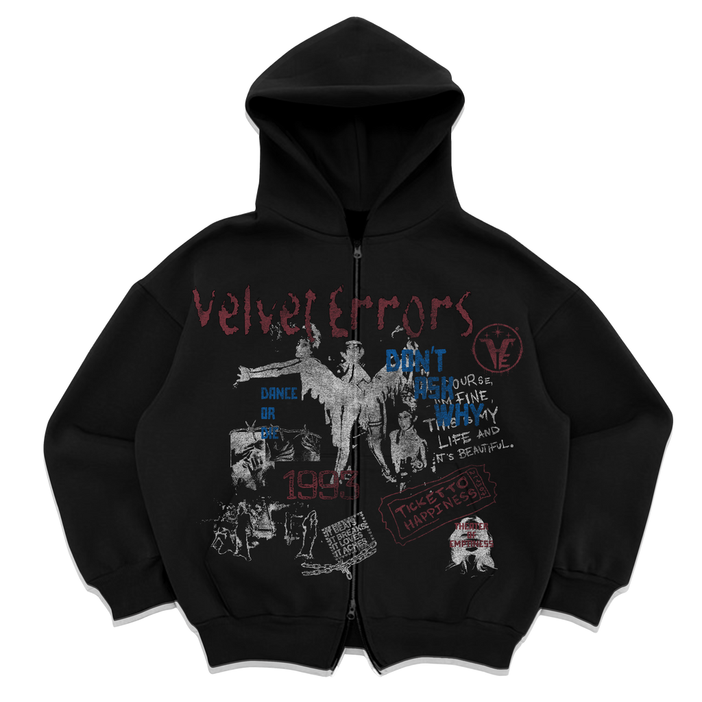 Dance or Die Zip Up - Black