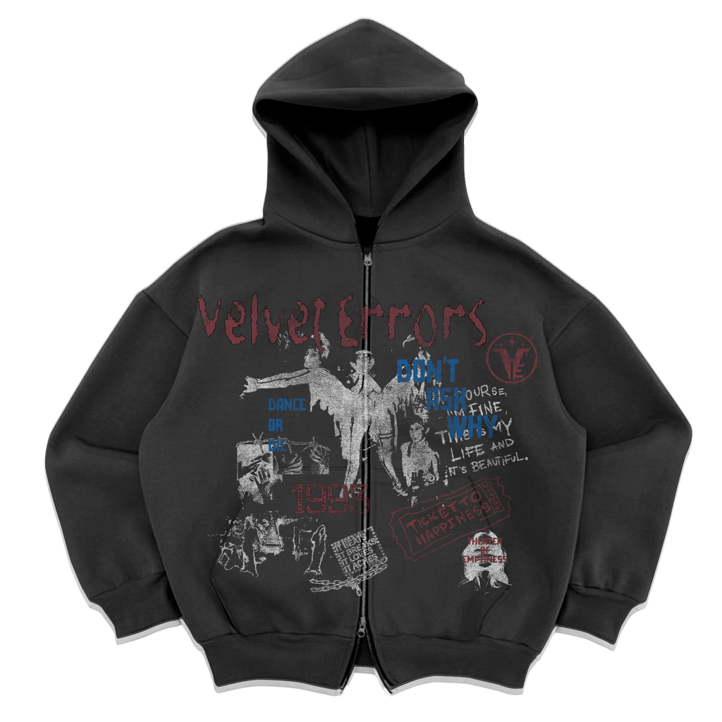 Dance or Die Zip Up - Grey